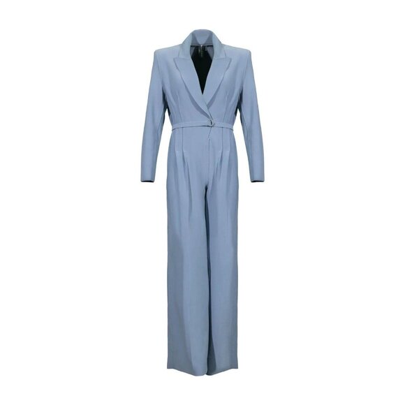 Norma Kamali Single Breasted Straight Leg Jumpsuit Soft Blue - Picture 4 of 4